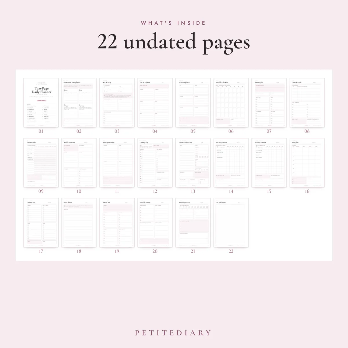 Two Page Daily Planner A5 & Half Letter Inserts, image 2