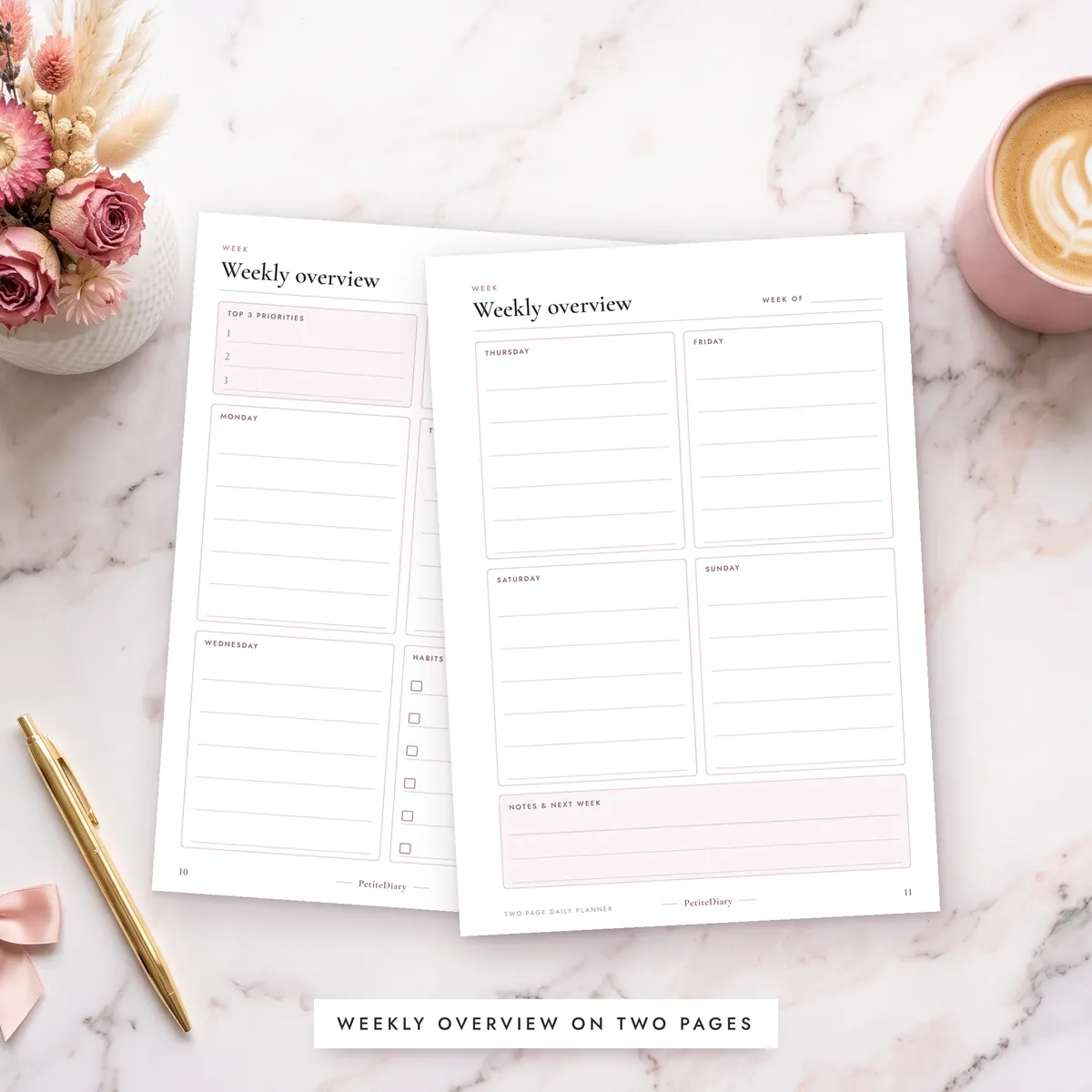Two Page Daily Planner A5 & Half Letter Inserts, image 5