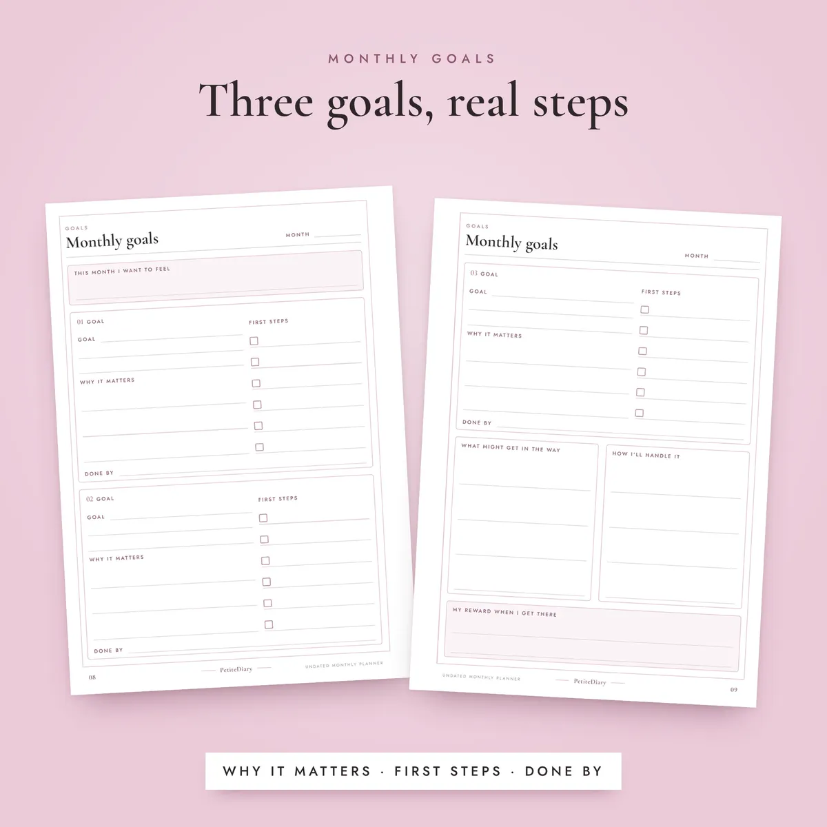 Undated Monthly Planner A5 & Half Letter Inserts, image 4
