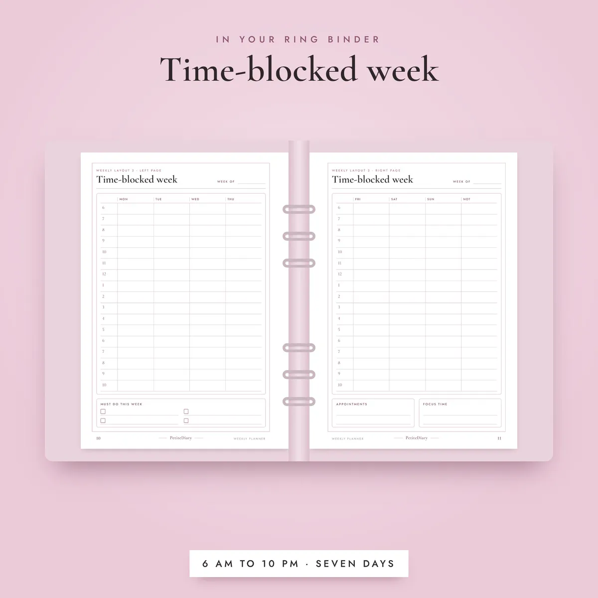 Undated Weekly Planner A5 & Half Letter Inserts, image 4