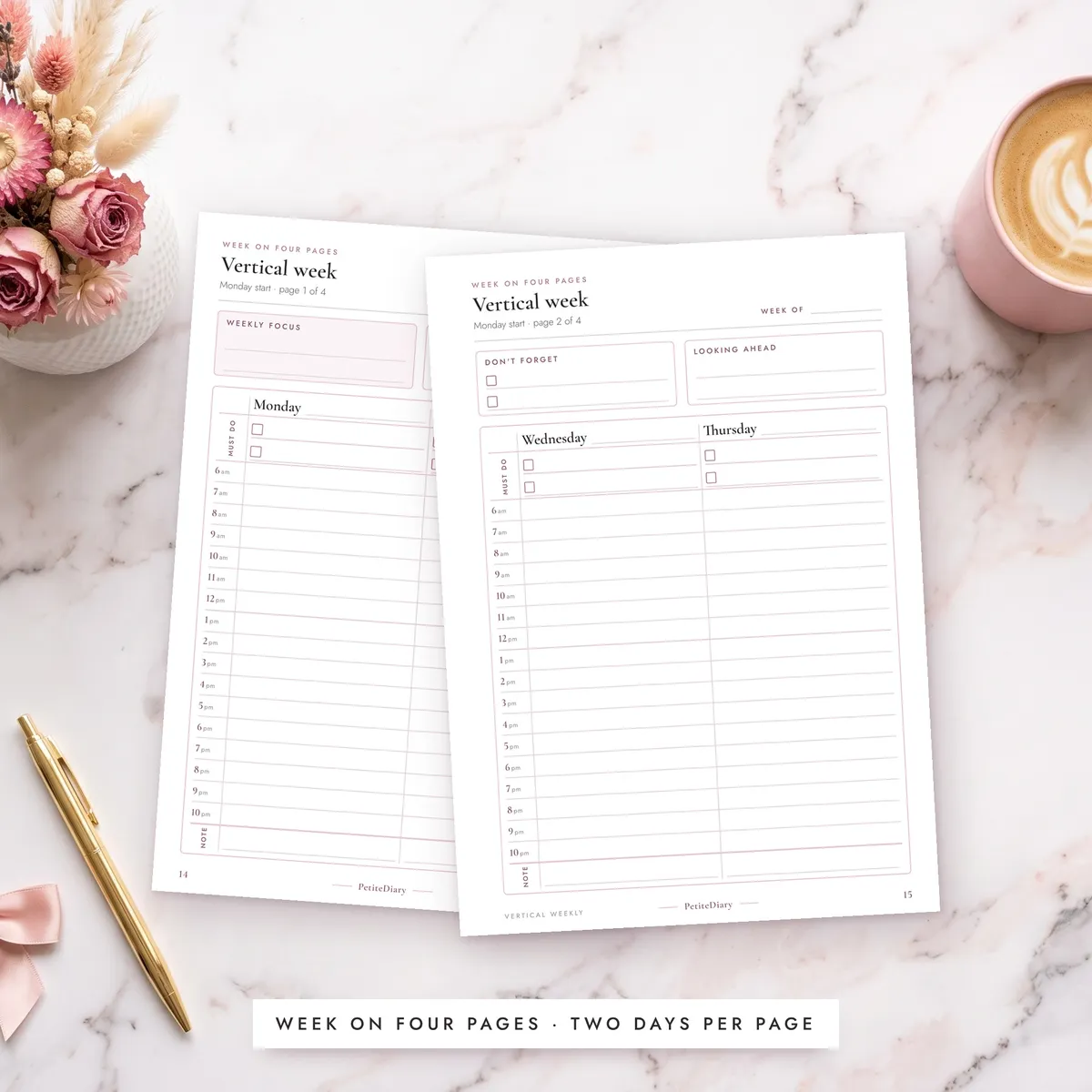 Vertical Weekly Planner A5 & Half Letter Inserts, image 5