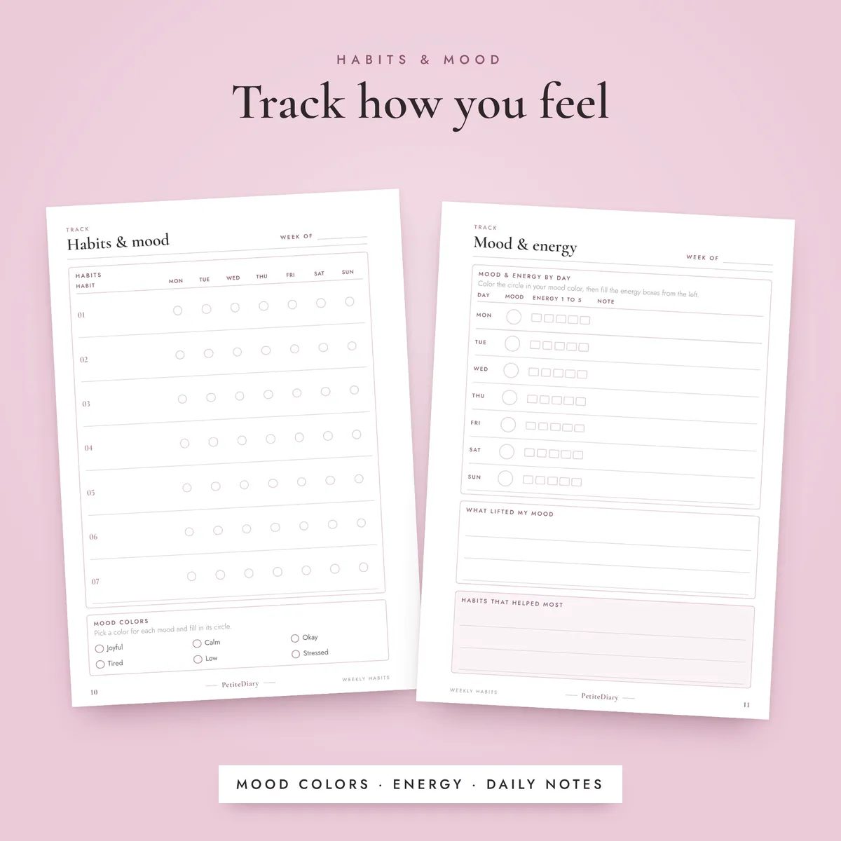 Weekly Habit Tracker A5 & Half Letter Inserts, image 4