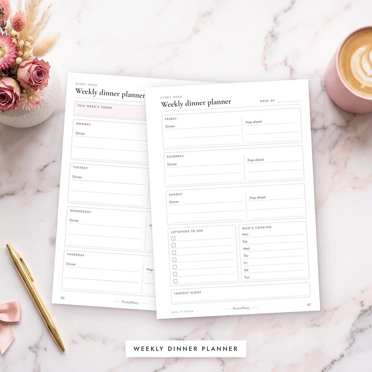 Weekly Meal Planner A5 & Half Letter Inserts, image 5