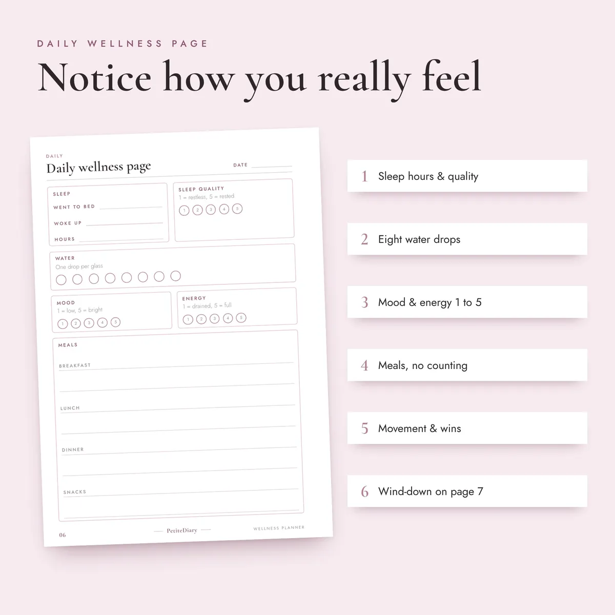 Wellness Planner A5 & Half Letter Inserts, image 3