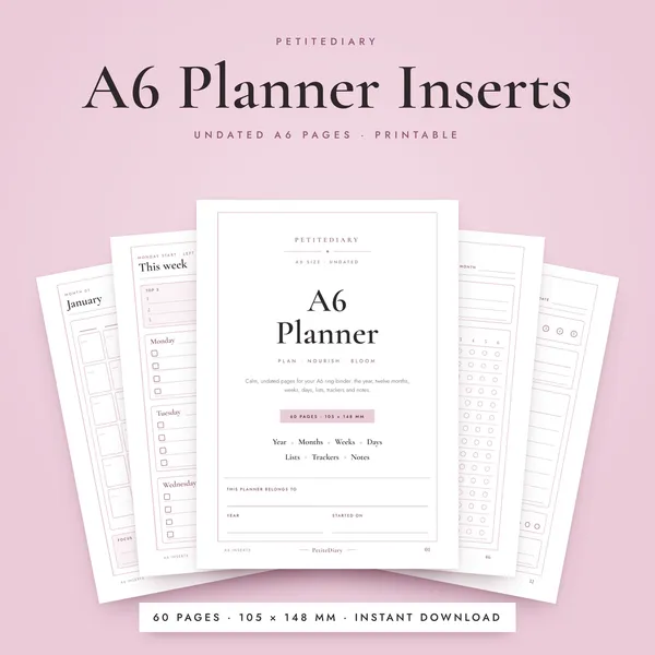 A6 Planner Inserts