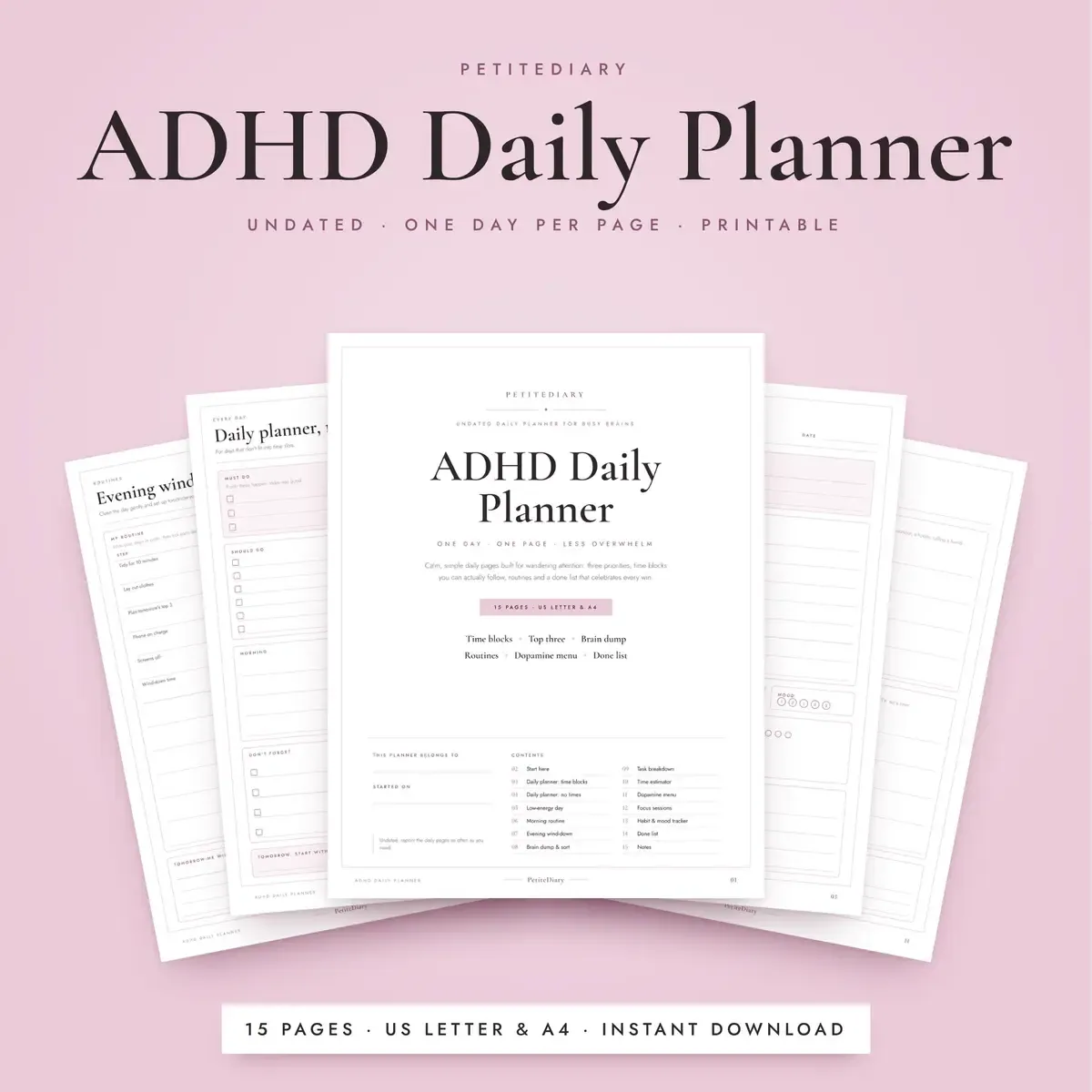 ADHD Daily Planner for Adults
