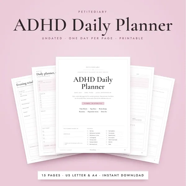 ADHD Daily Planner for Adults