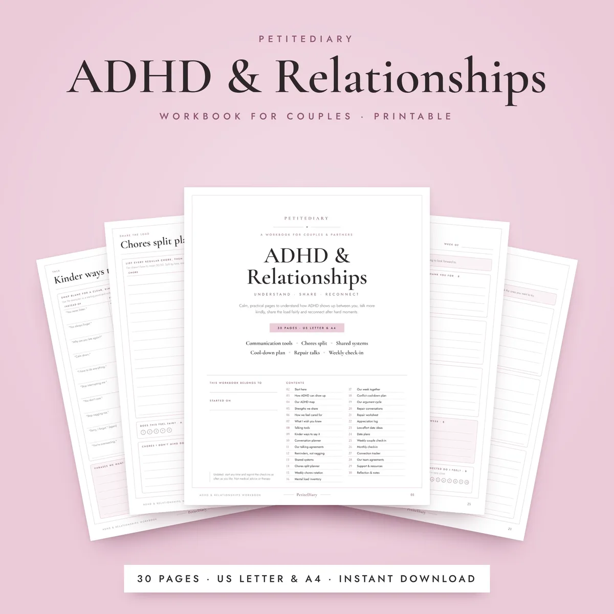 ADHD Relationships Workbook for Couples