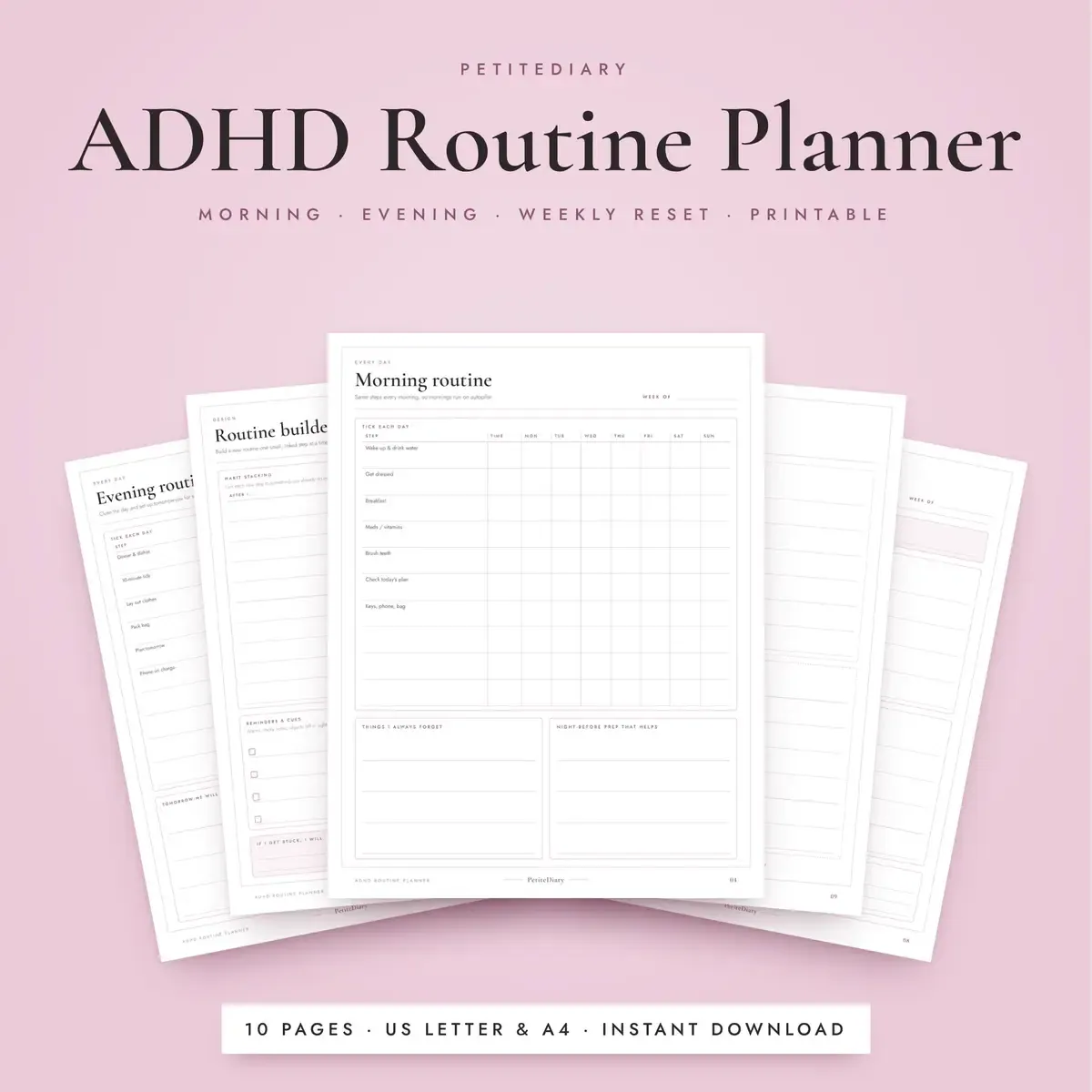 ADHD Routine Chart for Adults