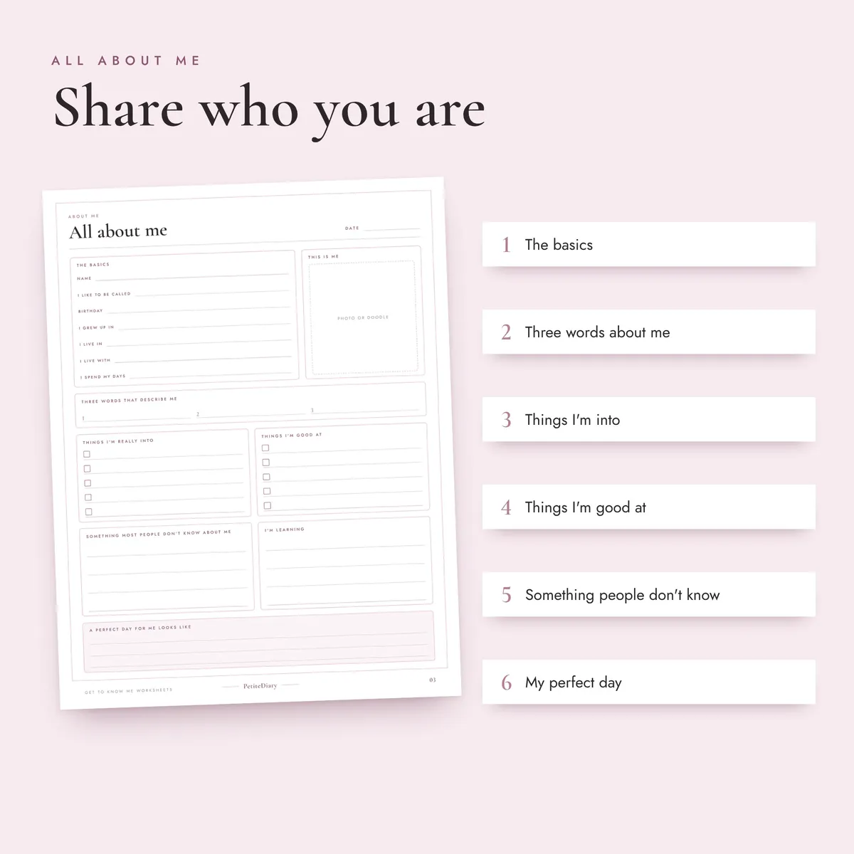 All About Me Worksheet for Adults & Teens, image 3