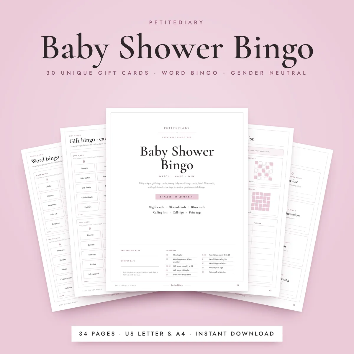 Baby Shower Bingo
