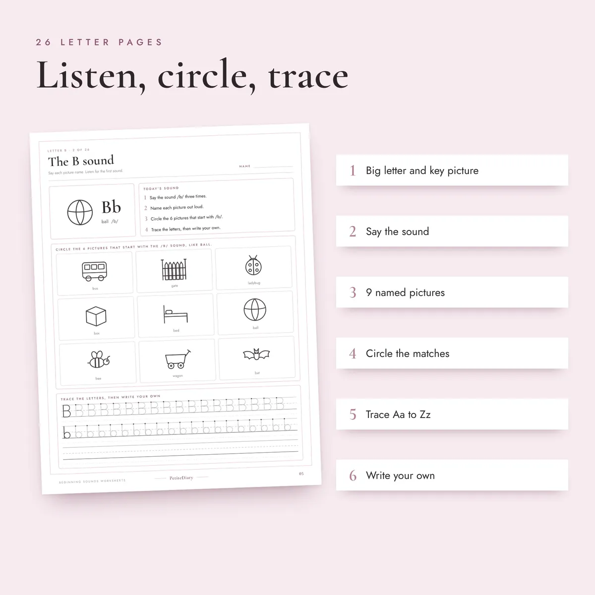 Beginning Sounds Worksheets, image 3