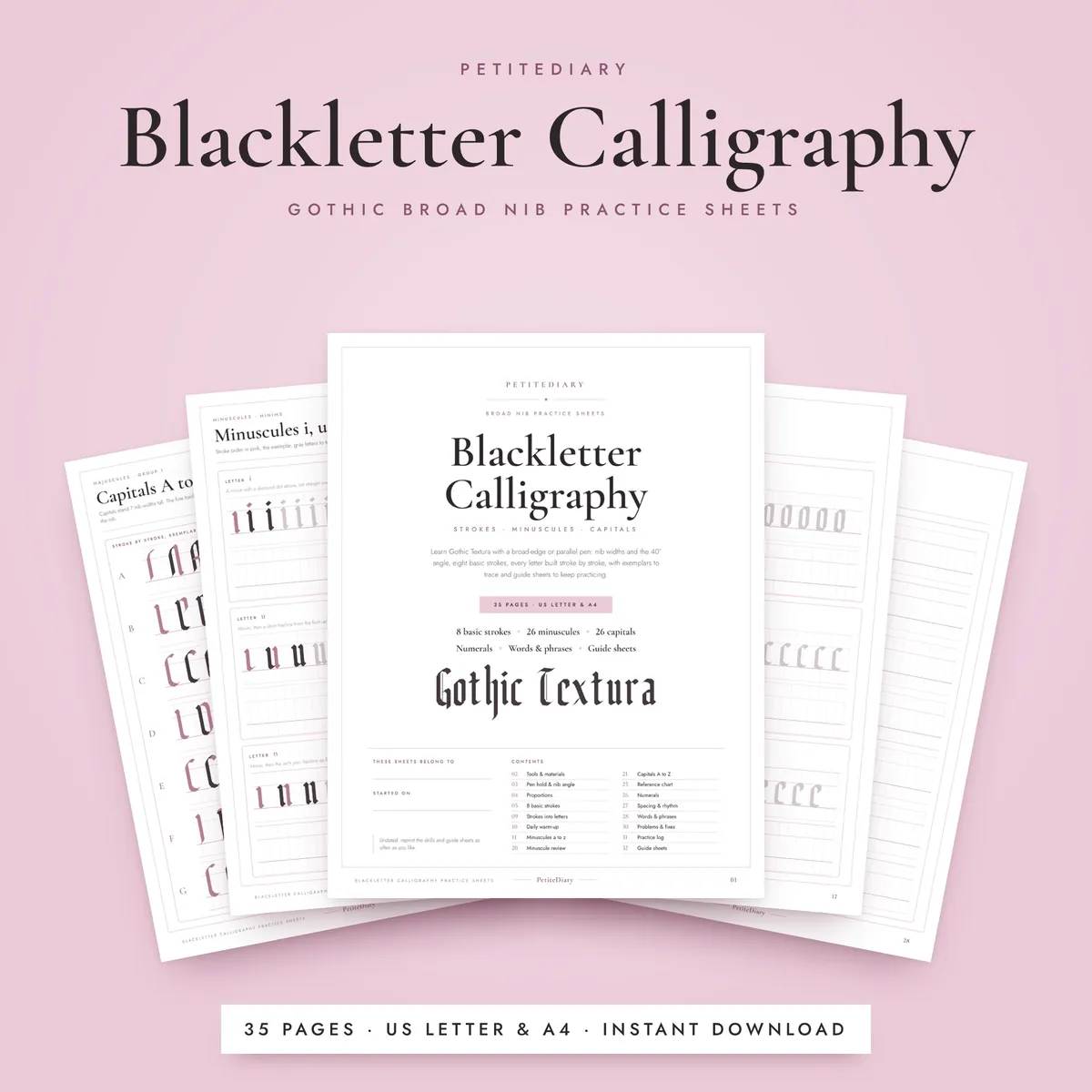 Blackletter Calligraphy Practice Sheets