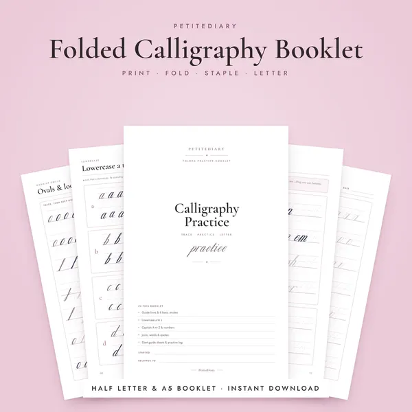 Folded Calligraphy Practice Booklet