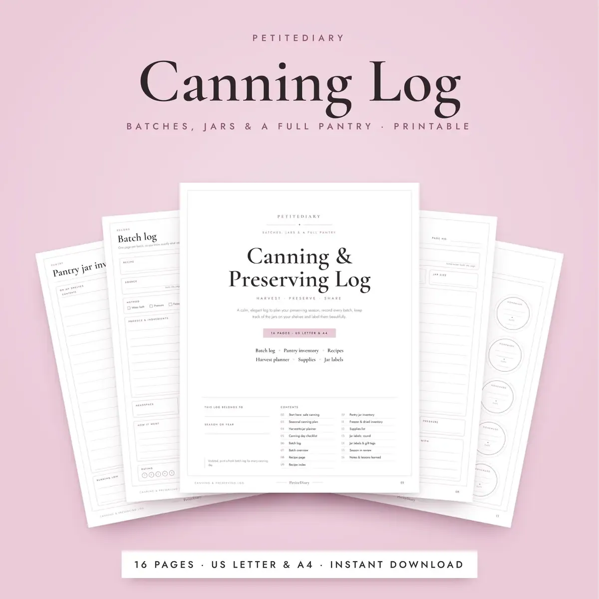 Canning Log