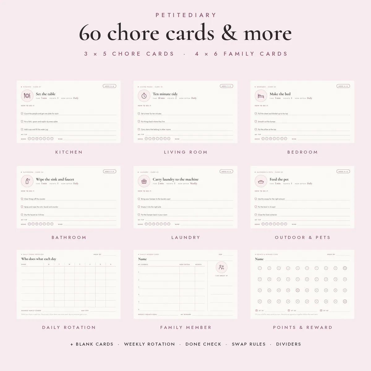 Chore Cards 3x5 for Families, image 2