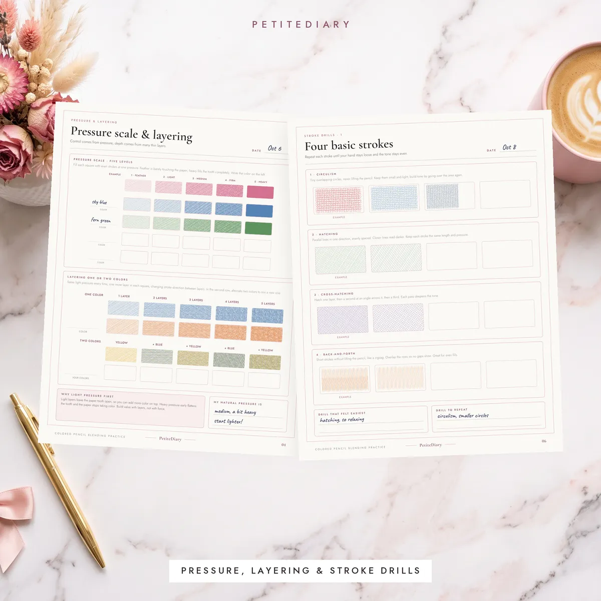 Colored Pencil Blending Practice Sheets, image 5