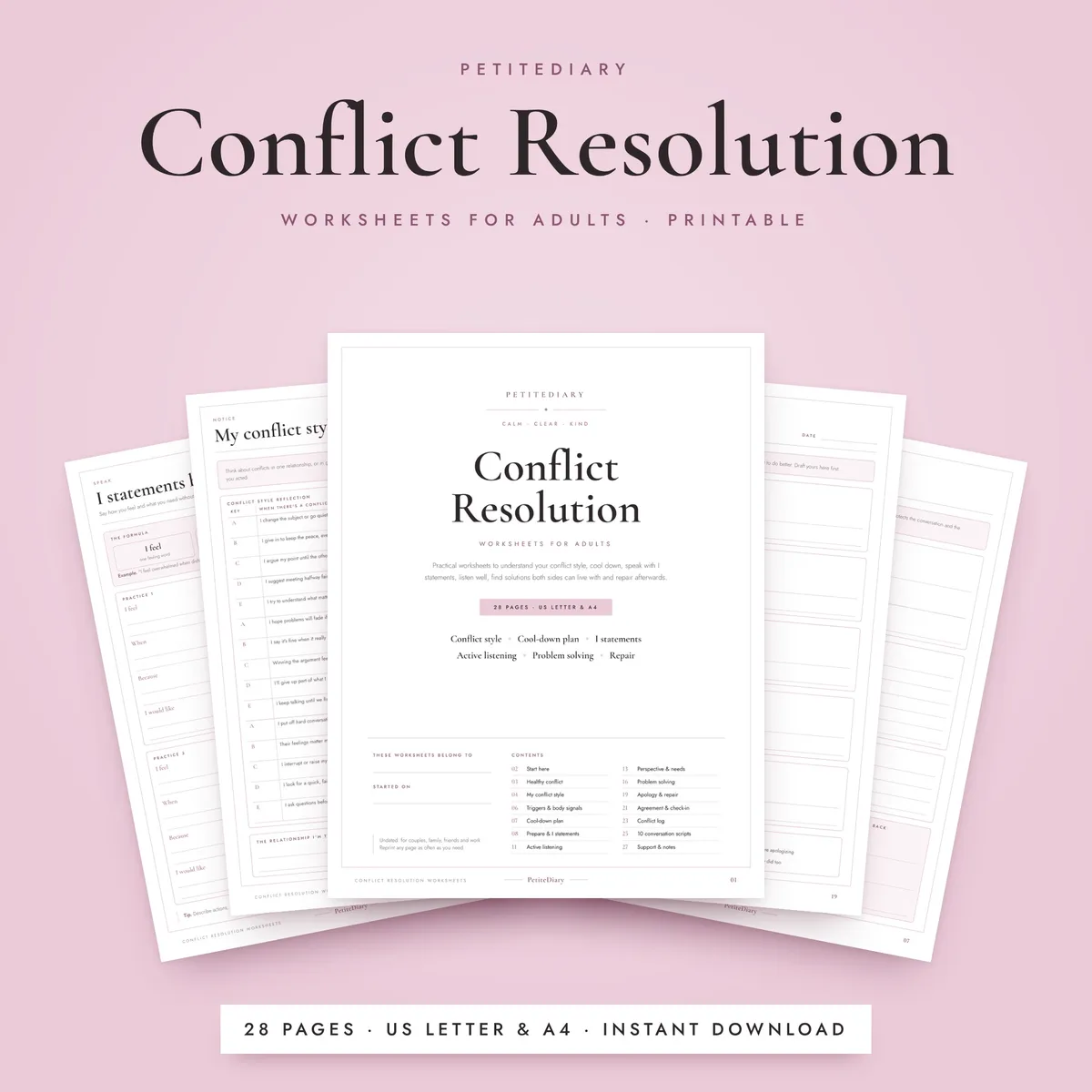 Conflict Resolution Worksheets for Adults