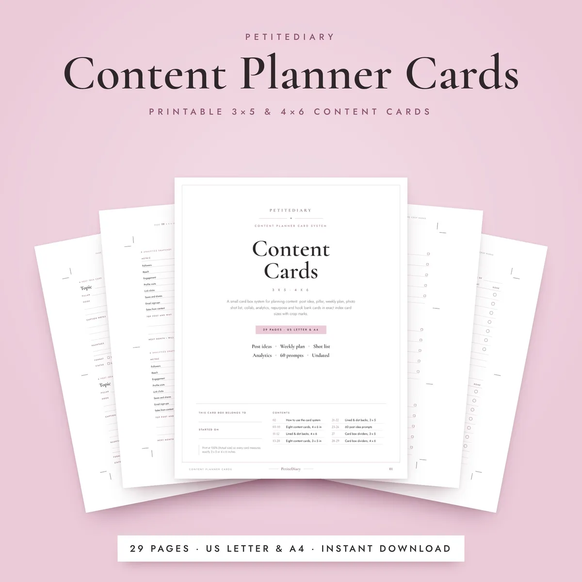 Content Planner Cards for Small Business