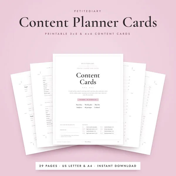 Content Planner Cards for Small Business