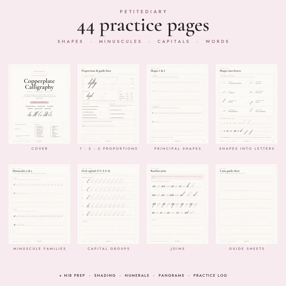 Copperplate Calligraphy Worksheets, image 2