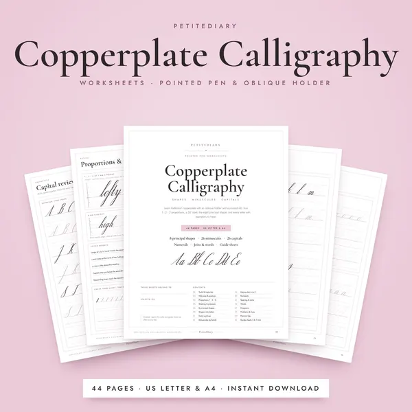 Copperplate Calligraphy Worksheets