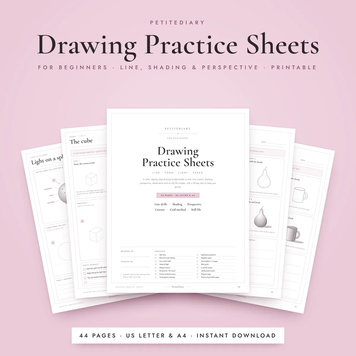 Drawing Practice Sheets for Beginners