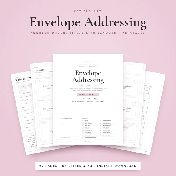 Envelope Addressing Guide & Lettering Layouts