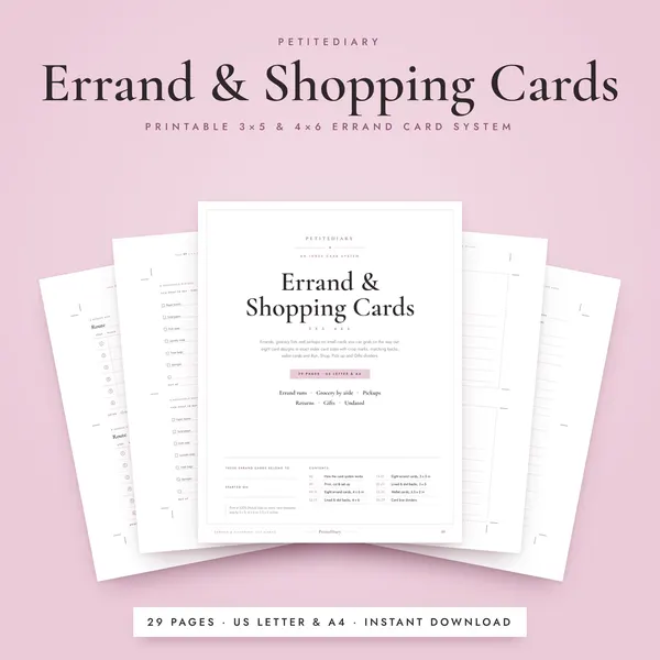 Errand & Shopping List Cards