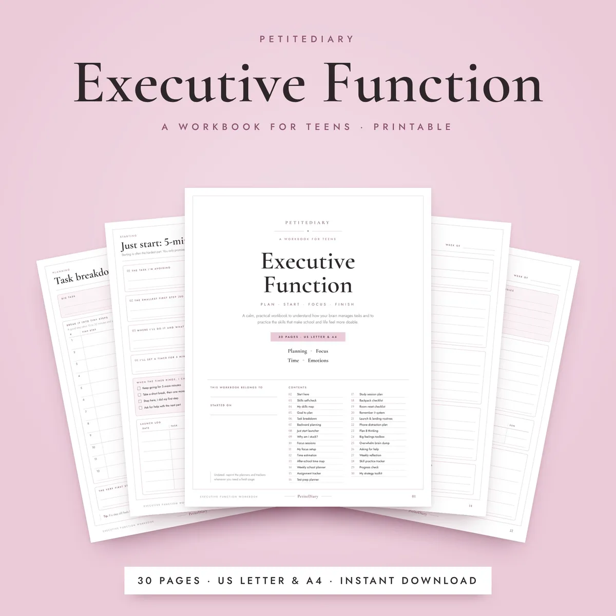 Executive Function for Teens Workbook