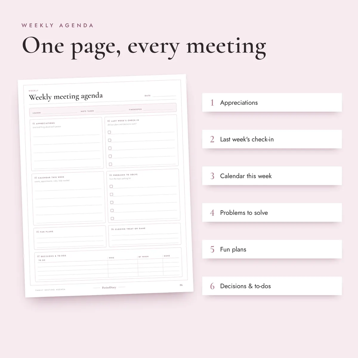 Family Meeting Agenda Worksheets, image 3