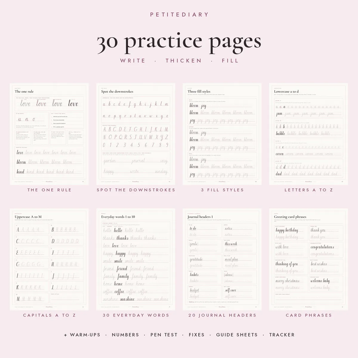 Faux Calligraphy Worksheets (any pen), image 2