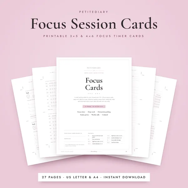 Focus Session Cards 3x5 & 4x6