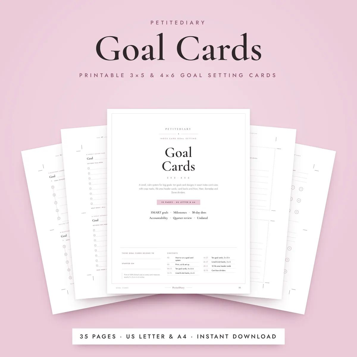 Goal Cards 3x5 & 4x6