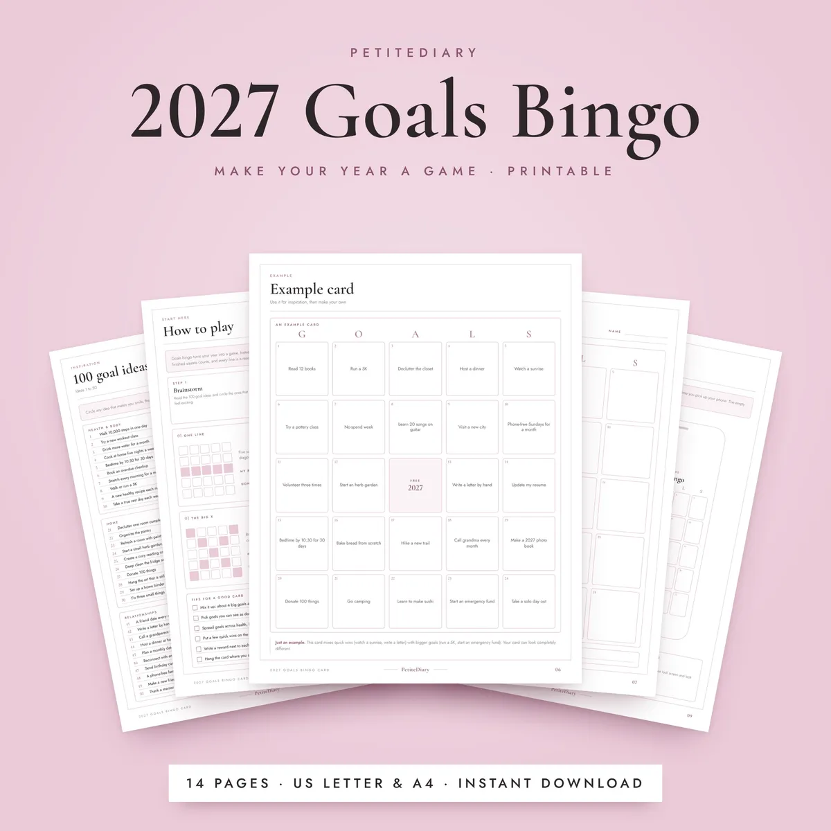 Goals Bingo Card 2027