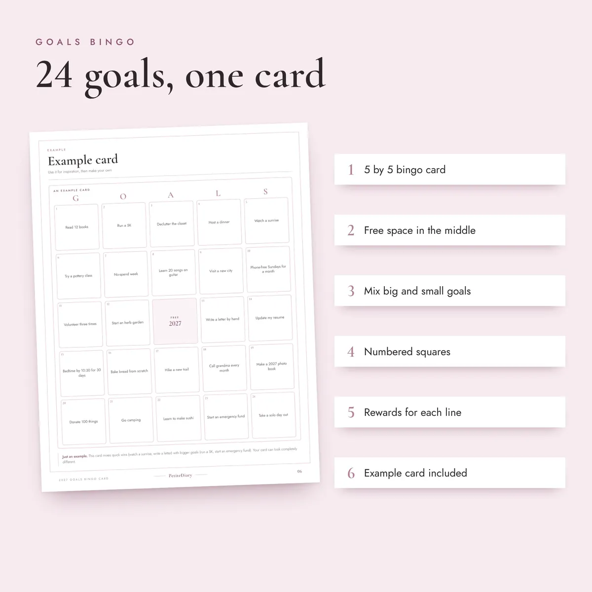 Goals Bingo Card 2027, image 3