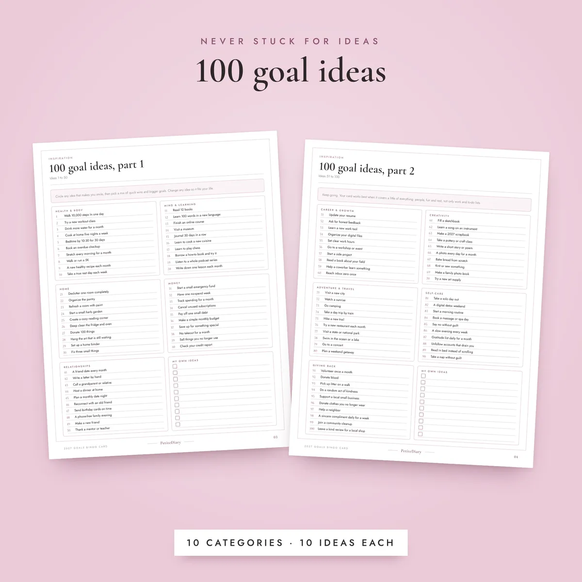 Goals Bingo Card 2027, image 4