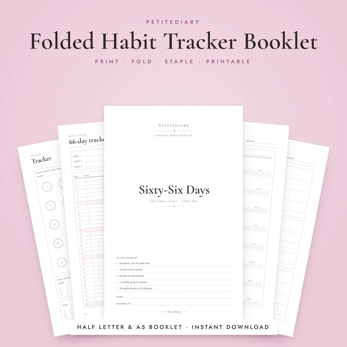 Folded Habit Tracker Booklet