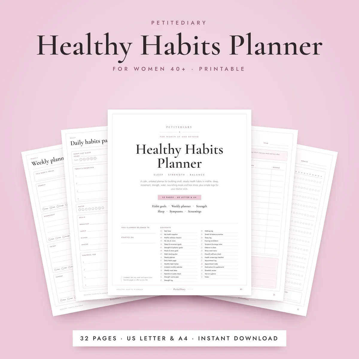 Healthy Habits Planner for Women 40+
