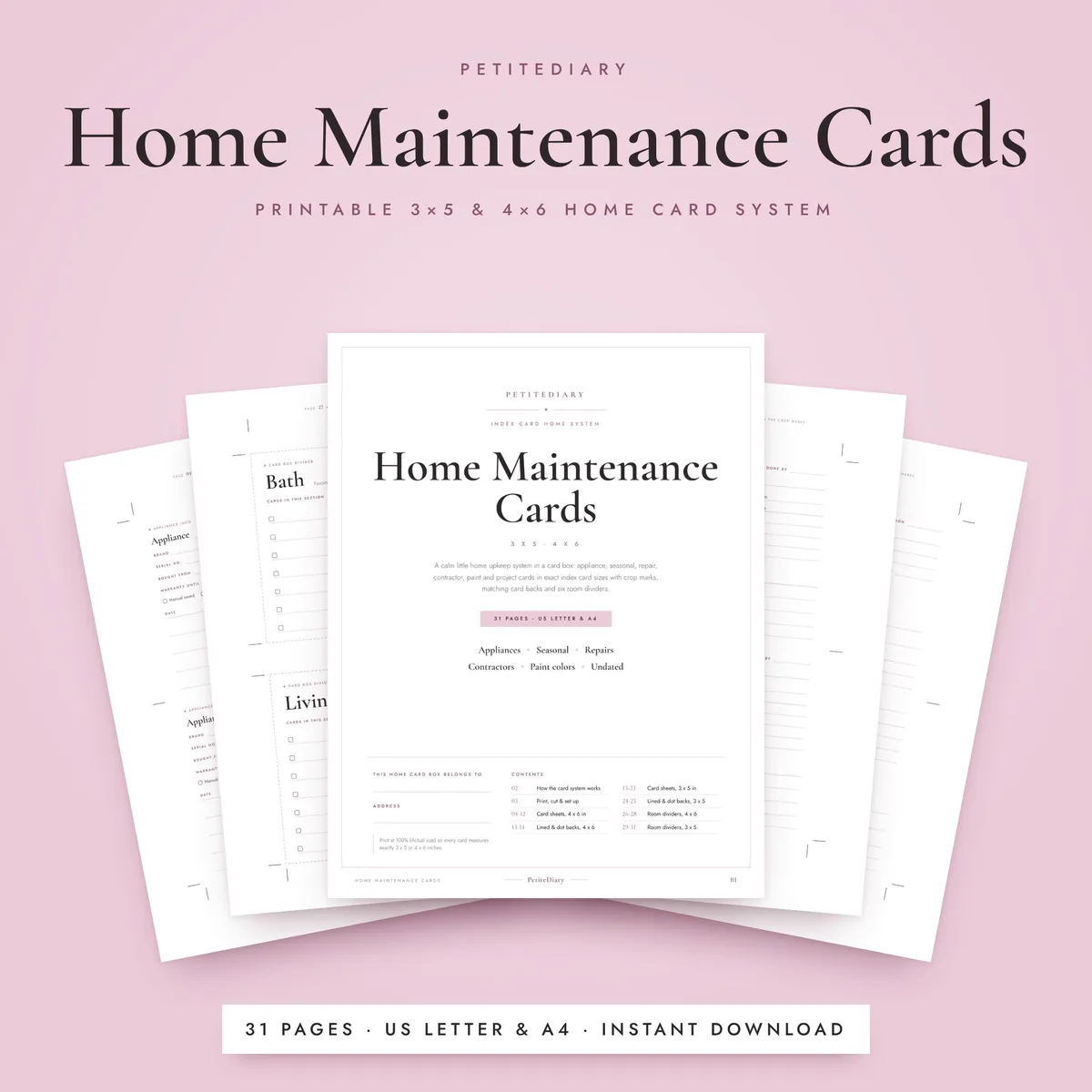 Home Maintenance Cards