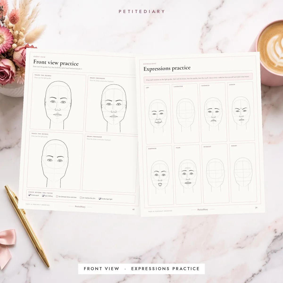 Face Proportions & Portrait Drawing Worksheets, image 5