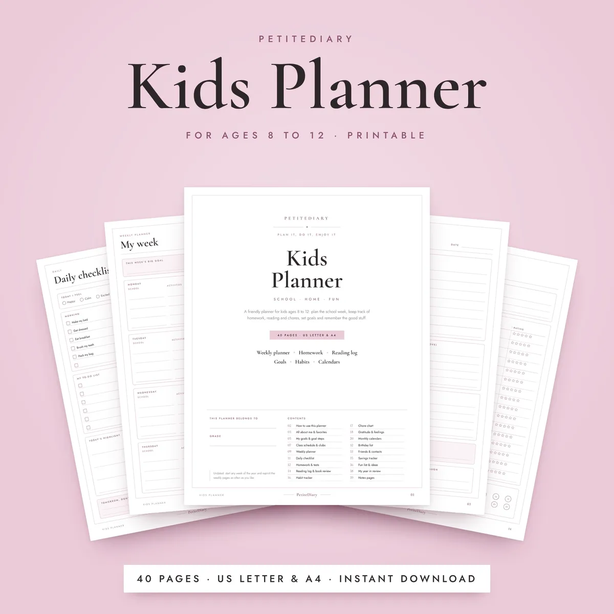 Kids Planner Ages 8-12