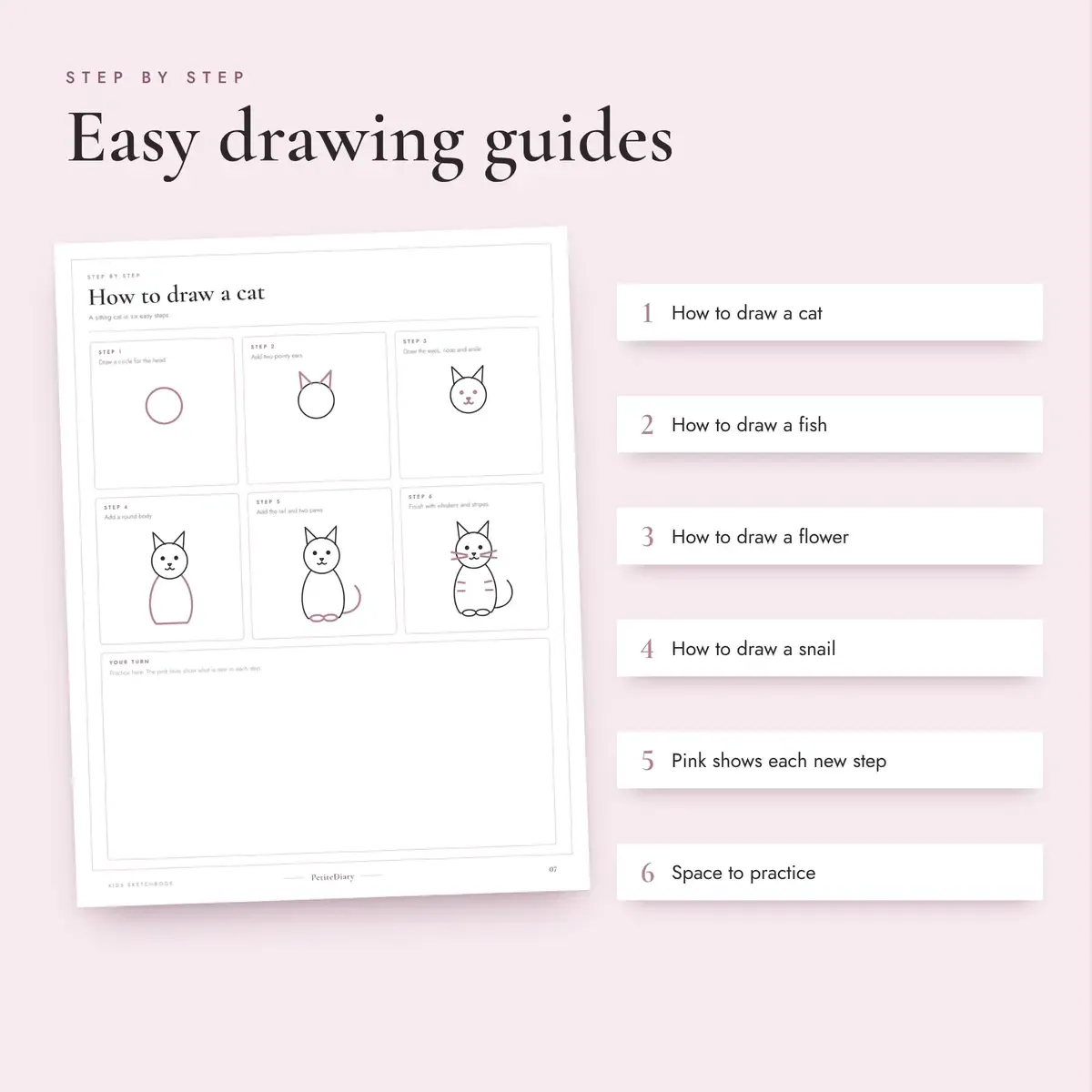 Kids Sketchbook with Drawing Prompts, image 3