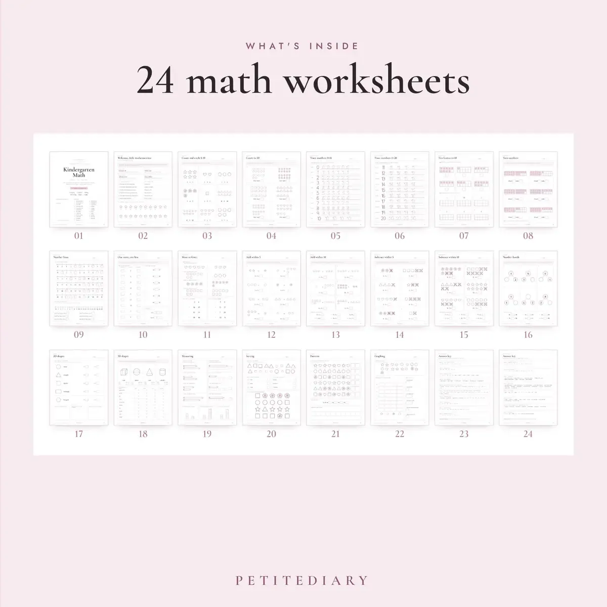Kindergarten Math Worksheets, image 2