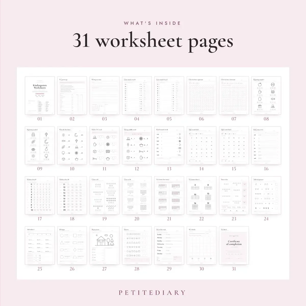 Kindergarten Worksheets, image 2