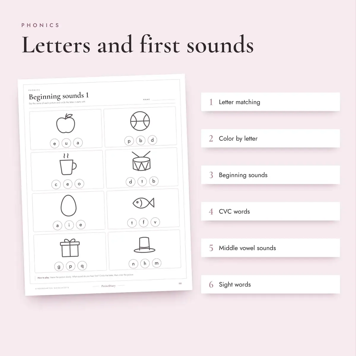 Kindergarten Worksheets, image 3