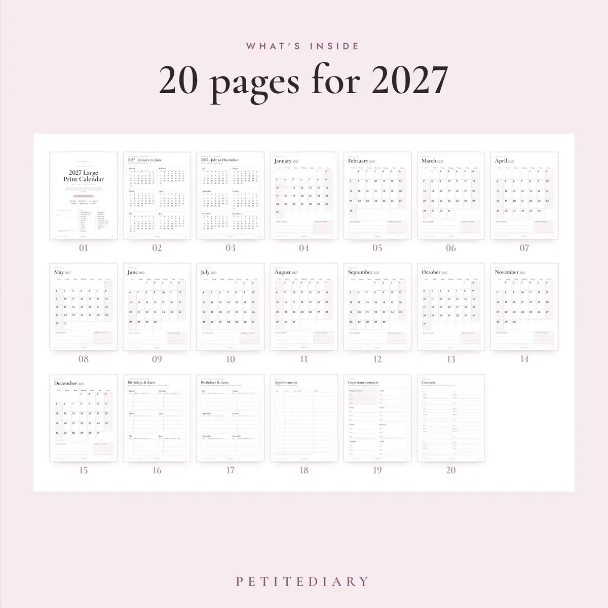 Large Print Calendar 2027 for Seniors & Low Vision, image 2