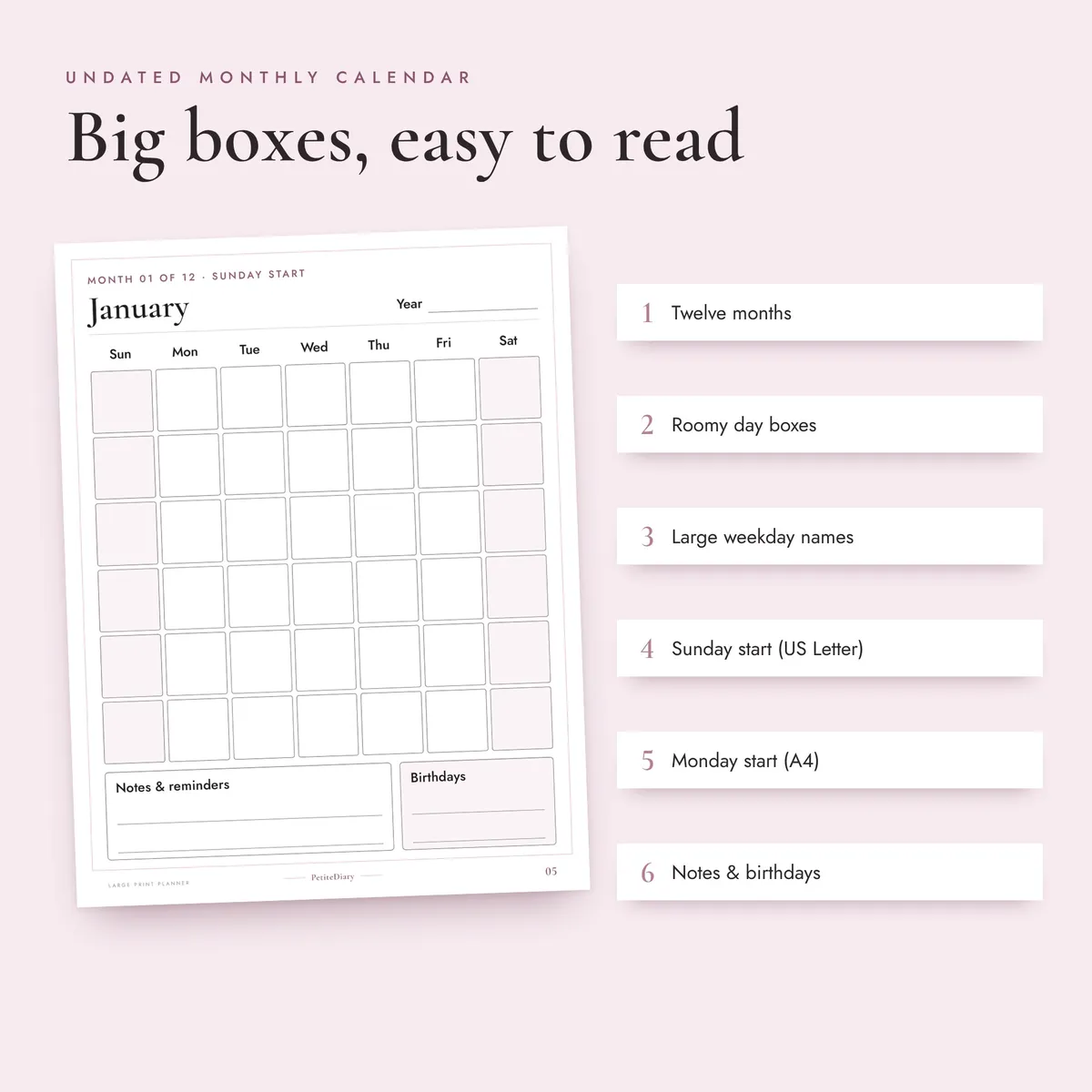 Large Print Planner for Seniors, image 3