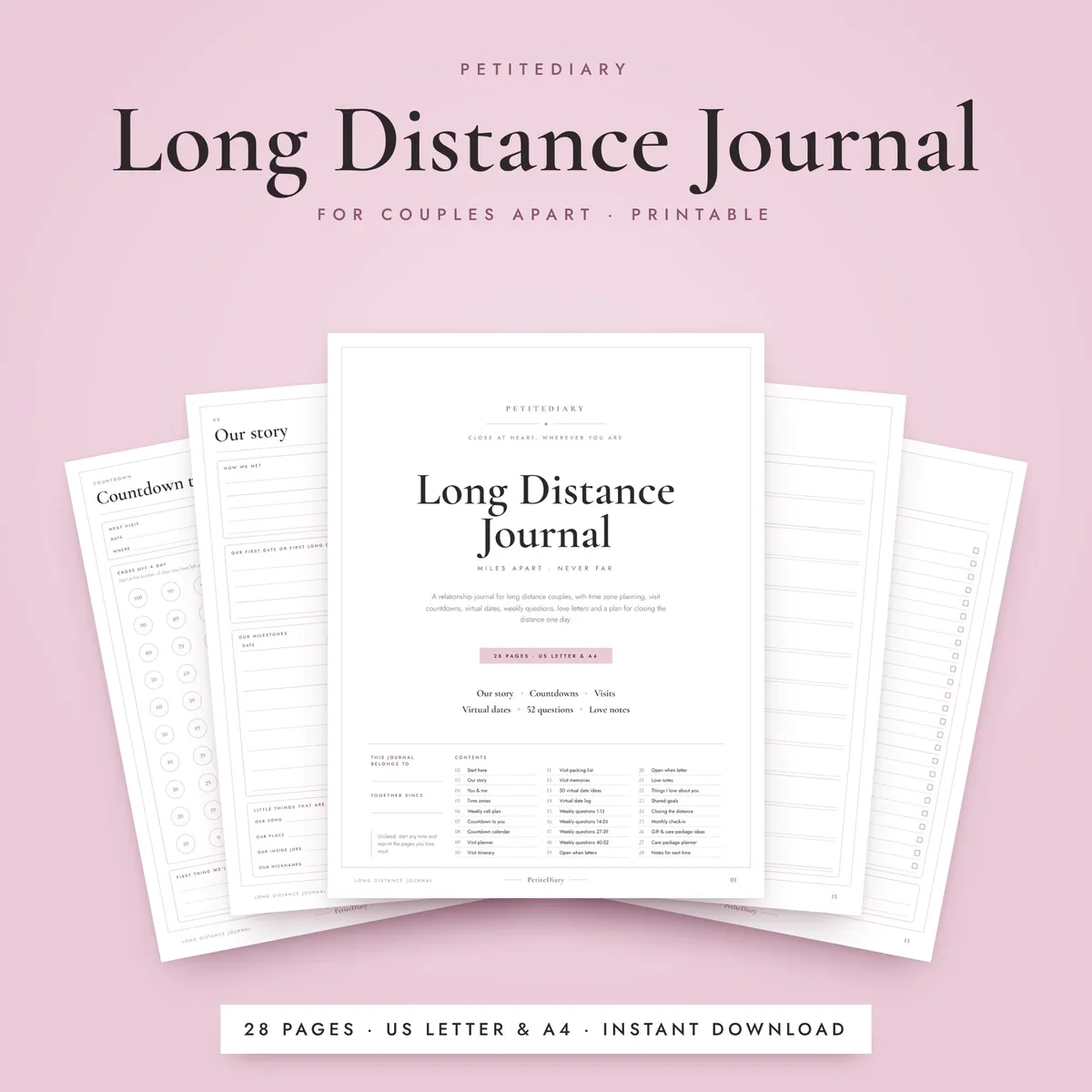Long Distance Relationship Journal for Couples