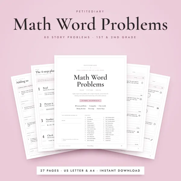 Math Word Problems 1st-2nd Grade
